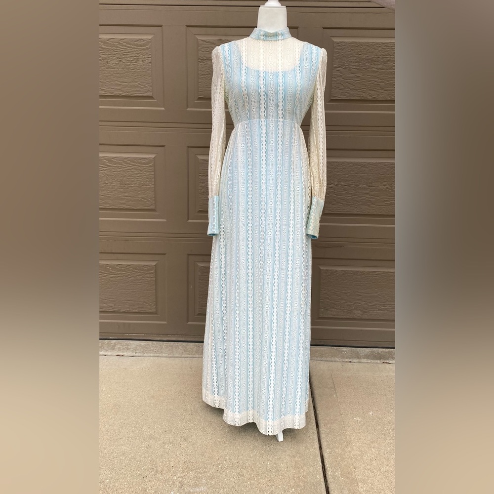 Vintage hand made women’s lace long dress